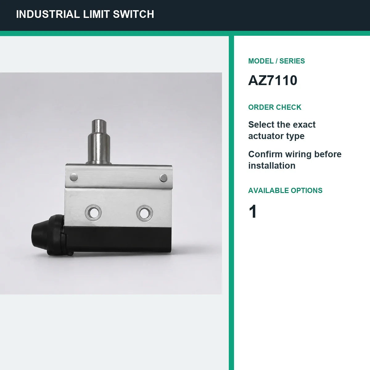 TEZUO AZ7110 IP41 Limit Switch Micro Travel Switch for Industrial Automation