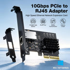 TISHRIC 10GB Ethernet Network Card PCIe 4.0 X1 RTL8127 PXE Multi-Gigabit Network 10Gbps RJ45 Lan Card for PC Server NAS Gaming