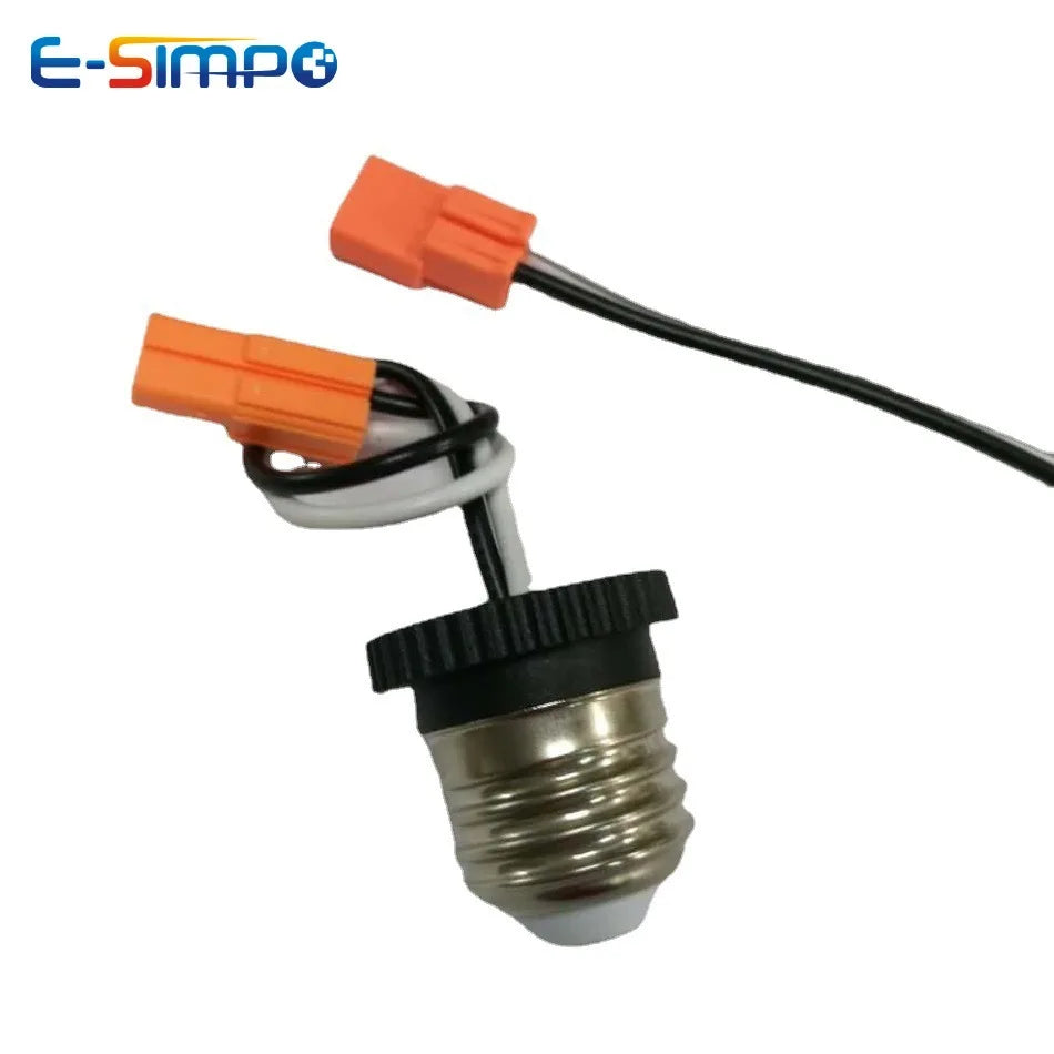2pcs E26 Edison Screw ETL Approved LED Ceiling Recess Downlight Easy Install Lamp Base Socket With/Out 2p Orange Connector
