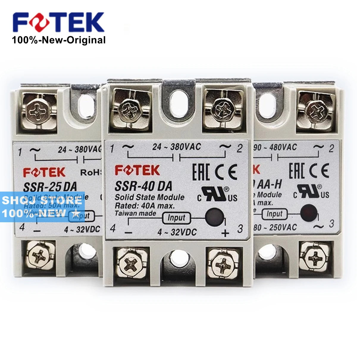 FOTEK 100%-NEW SSR-05DD SSR-10DA SSR-25AA SSR-40AA SSR-50 SSR-75 DA/DD/AA/VA/DA-H SSR Relay Original