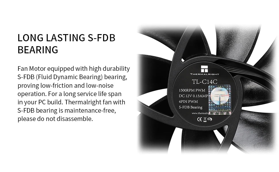 Thermalright 140mm Case Fan TL-C14/C14C/C14C-S/C14CW/C14CW-S CPU Cooling Fan ARGB 140mm Balance Fan Balance Performance Fan