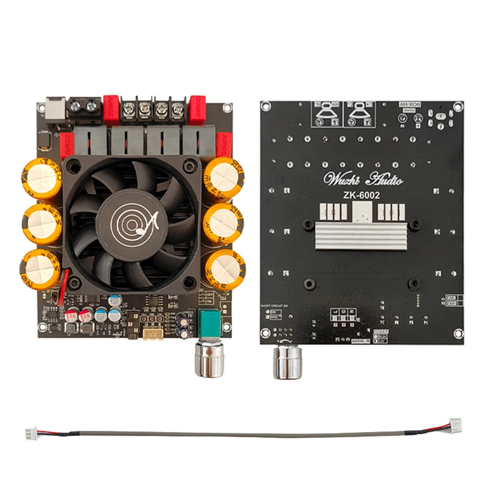 ZK-6002 DC18-50V Pure Power Amplifier Board 2.0 600W+600W Stereo Audio Amplifier Module TPA3255 Amplifier Chip