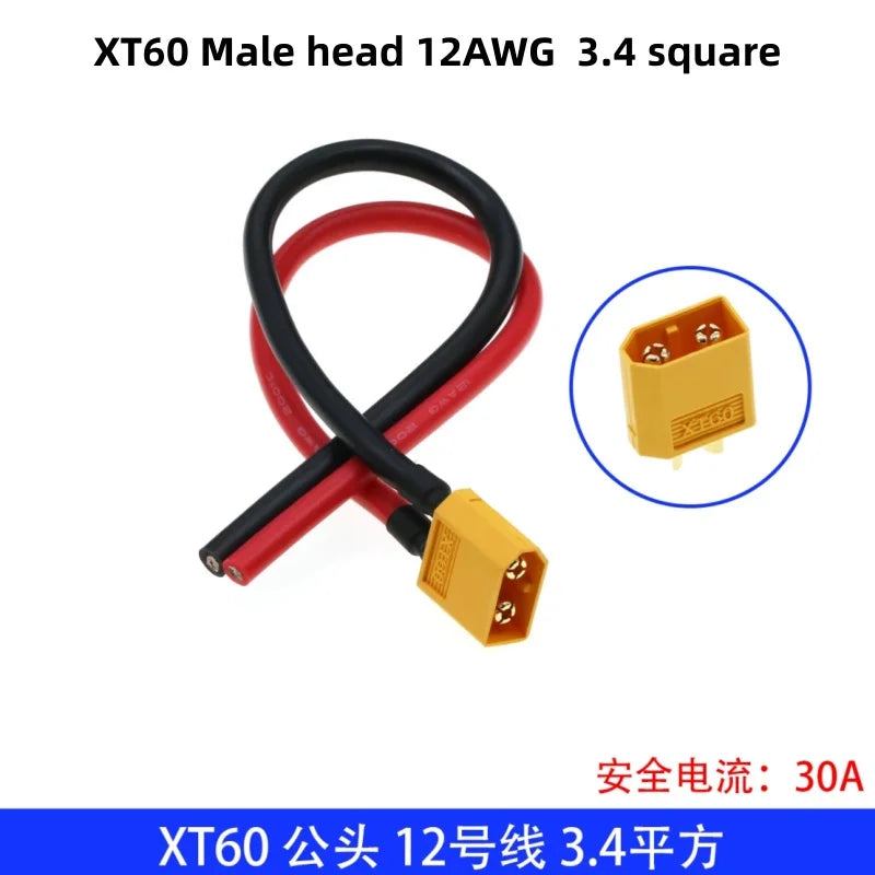 XT30U XT60U XT60H XT90 Plug Connector Male / Female with 18/16/14/12/10 AWG Cable Dual Extension Battery for RC Battery Cable