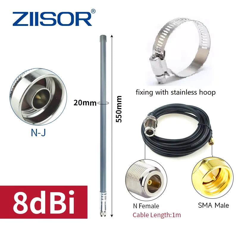 ZIISOR  LoRa Meshcore Antenna 868 MHz for EU Meshtastic 868MHz Hotspot Antennas for Lorawan Long Range SMA Male with 3D-FB Cable
