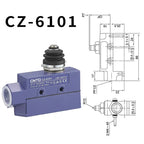 CNTD CZ‑6 Series Limit Switch CZ‑6001 CZ‑6002 CZ‑6003 CZ‑6004 CZ‑6005 Micro Travel Switch IP65 15A CE Certified Waterproof