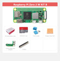 Raspberry Pi Zero 2W Optional Kit Zero 2W 3USB RJ45 Adapter board+32GB SD Card+Card reader+ Heat Sink+Case