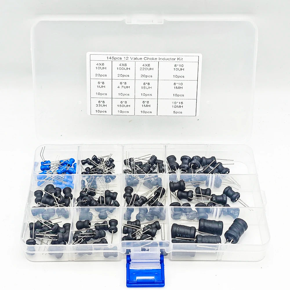 145PCS/Sets 8*10mm Inductance Power Inductor Kit 4.7UH 10UH 22UH 33UH 47UH 68UH 100UH 220UH 330uh 470uh 680uh 1MH 10MH Inductors