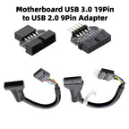 Motherboard USB 3.0 19-Pin To USB 2.0 9-Pin Adapter 9Pin to 19Pin Header 480Mbps Data Transmission Cable for Desktop Front Panel