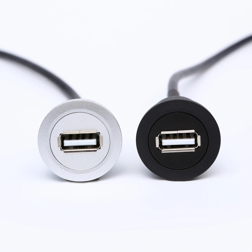22mm Hole Install USB Connector/Socket FEMALE A - MALE A With Extend Cable(60cm,150cm)