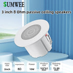3 Inch Passive Ceiling Speakers 8 Ohm Home Theater Background Music Stereo Sound Embedded Audio System For Kitchen Living Room