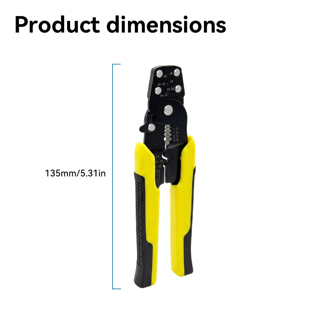 Ratcheting Crimping Tool Set for XH2.54/DuPont2.54/2.8/4.8/6.3/uninsulated/ferrule Terminals (0.25-1.5mm ²) 23-16AWG, Hand Tools