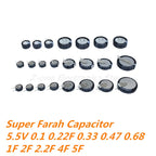 2pcs 5.5V Super Capacitor 0.1F 0.22F 0.33F 0.47F 0.68 1F 1.5F 4.0F Super Farad Capacitor H-Type V-Type C-Type Button Capacitance
