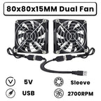 GDSTIME Dual 40mm 50mm 60mm 80mm 92mm 120mm 140mm DC 5V Powered USB Fans with 2 in 1 USB Cable for AV Receiver DVR Cooling