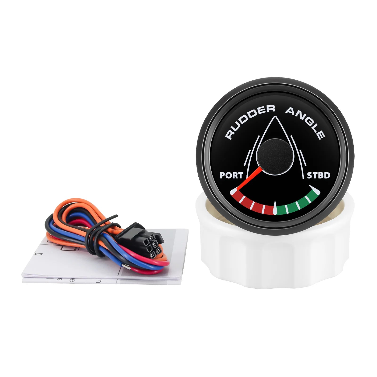 52mm 0-190ohm Waterproof Boat Marine Rudder Angle Indicator With Rudder Angle Sensor 7 color Backlight for Car Truck 12V/24V