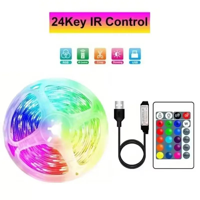 5050 RGB LED Strip Light SMD USB Remote&APP Control Bluetooth Flexible Tape Diode Ribbon for Living Room Bedroom TV Backdrop