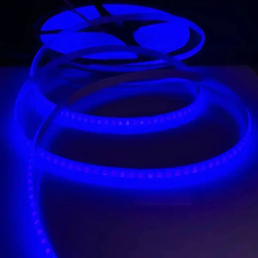 220V COB LED Strip 0.5M-10M Flexible Tape Light Smart IC No Need Driver High Bright 240 LEDs Linear Lighting RA95 Warm Ice Blue