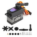 Brushless Motor 180° Metal Gear High Torque Digital Servo 42KG with 25T Metal Servo Arm for 1/10 1/8 RC Car Robot Boat Truck