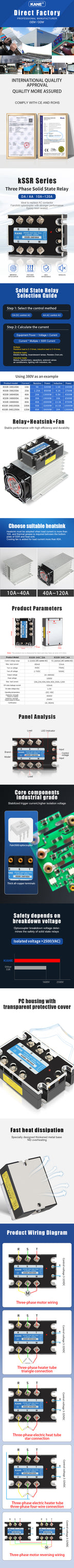 SYTH DC-AC 3-32V AC-AC 70-280V Three Phase SSR Solid State Relay 3P SSR Module 10A 25A 40A 60A 80A 100A 120A