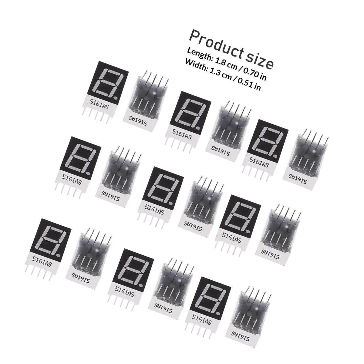 20Pcs Red LED 7 Segment Digit Tube Common Display Module 0.5 Inch Segment Display Long Life High Reliability