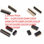 10Pcs/Lot  1.27mm Pitch 2x2P-50Pin Double Row Male Female Pin Header PCB Board Connector 1.27 mm Pinheader Socket SMD SMT