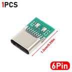 20-1pcs 5/6Pin Type C Female Connectors Usb Electric Terminals Welding DIY Data Cable Support PCB Board Jack Equipment Repair