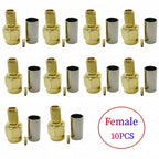 10pcs/lot SMA Male Plug SMA Female RP SMA Male Female Connector Crimp for RG58 LMR195 RG142 RG400