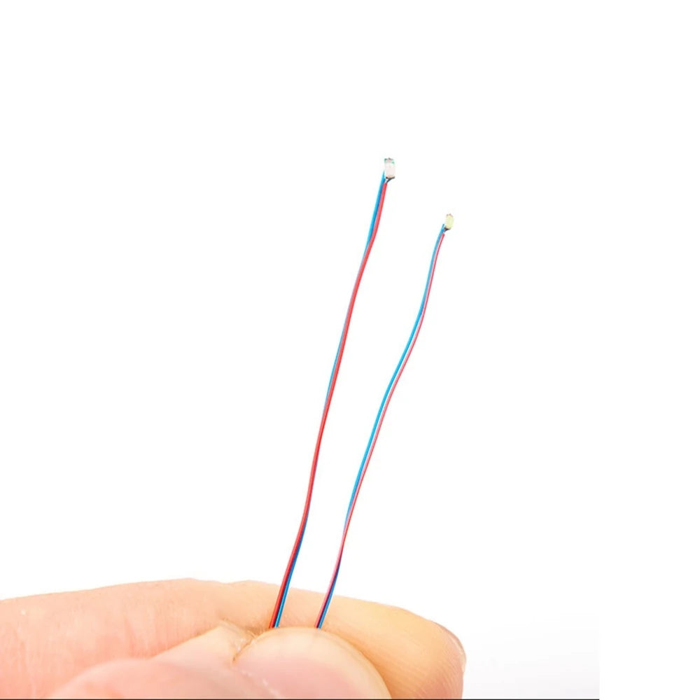 10Pcs/bag 0805 FLASHING SMD Lamp Wired Micro Litz Led Pre-Soldered Chip Wired 30cm 3V Railway DIY Model Toy Light Wires