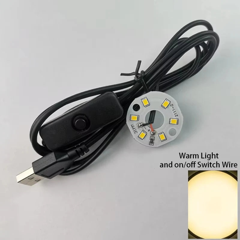Warm White Color DC 5V 3W USB LED Lights 2835 Chip Single Dimmer Reading Night Desk Book Tablet Reading Lamp Switch Power Cable
