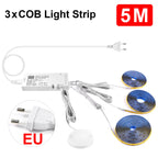 Smart Penetrable Wood COB LED Strip Touch Sensor Light 320Leds/m Warm/Neutral White Parallel Lights Kitchen Backlight Lighting