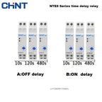 CHINT NTE8 Series Time Delay Relay Control Off Power On Delay NTE8-A NTE8-B 10S 120S 480S AC220V DC24V Din Rail Digital Timer