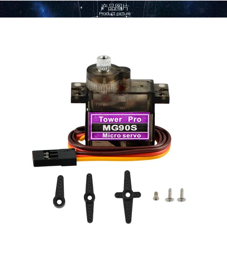 SG90/MG90S 9G Micro Digital Servo 180/360Degree Fixed-Wing Gear Servo Motor for Rc Helicopter Airplane Aircraft DIY Voor Model