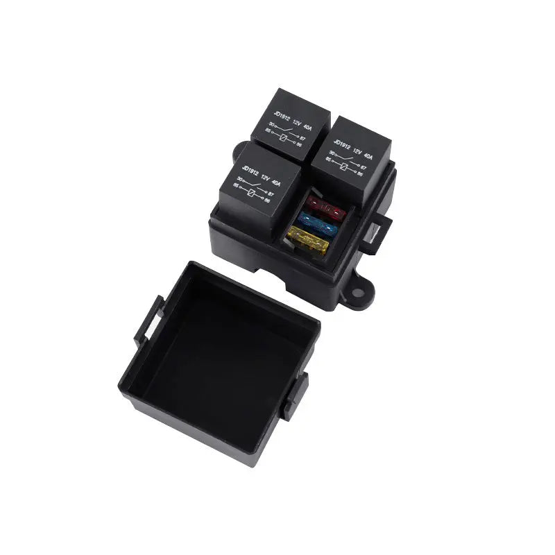 12V/24V 40A 4/5 Pin 3-Way Fuse Relay Box, 3 Relay Holder Standard ATO Fuse Block with Free Assembly for Car Motorcycle