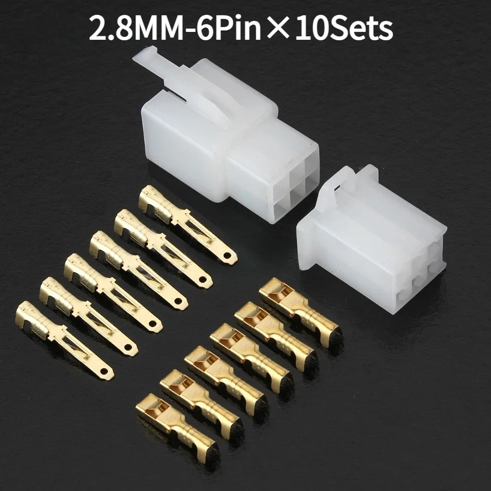 10Sets 2.8mm 2/3/4/6/9Pin Automotive Electrical Wire Connector Male Female Cable Terminal Plug Kits Car Motorcycle Plug Socket