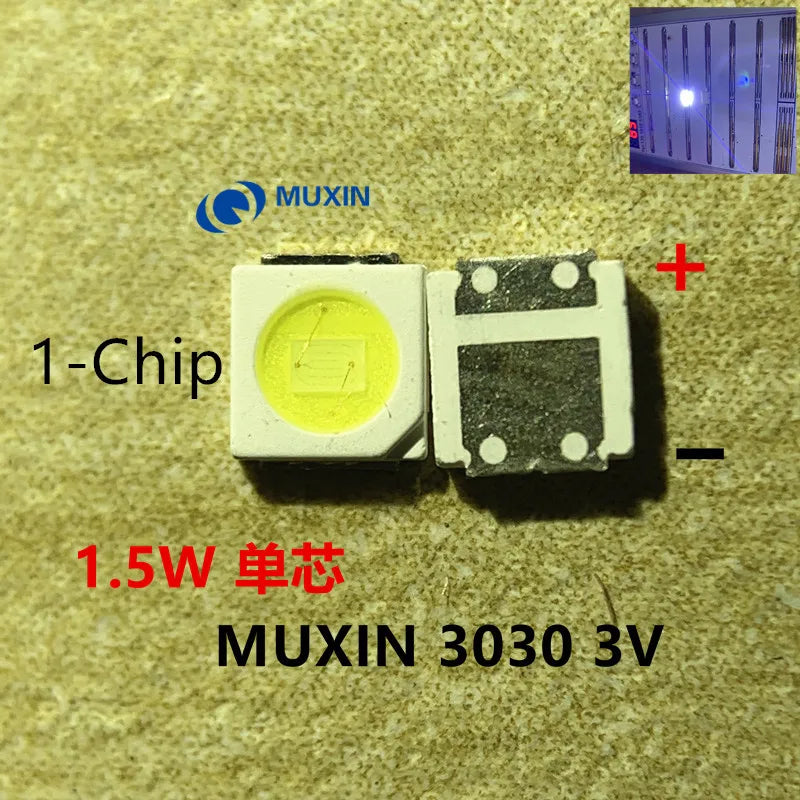 100pcs 3030 Backlight High Power LED DOUBLE CHIPS 1w 1.5W 2w 3V-3.6V 6v lextar JUFEI AOT Cool white PT30A66 TV