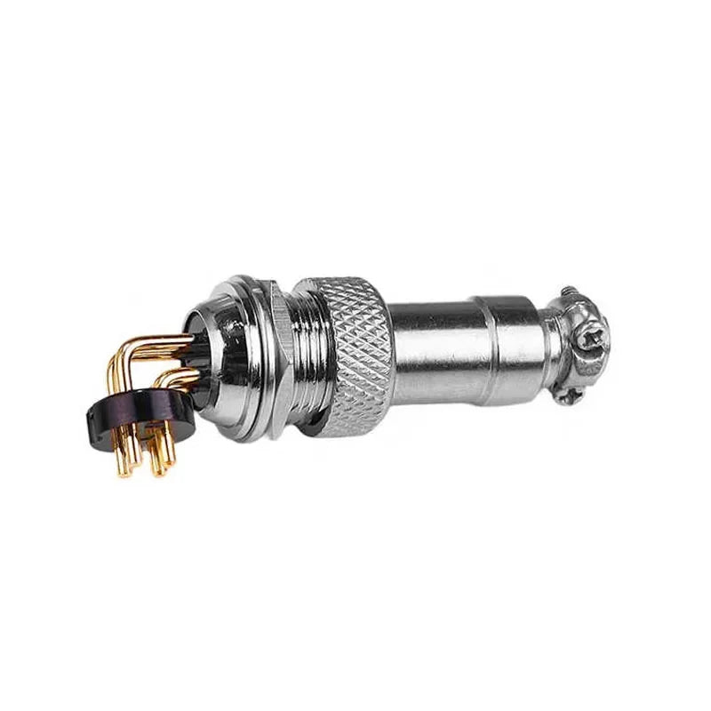 GX12 M12 PCB Aviation Plug Socket, 2/3/4/5/6/7Pin Gold Plated Copper Bent 90 Right Angle Solder Board Circuit Board Connector