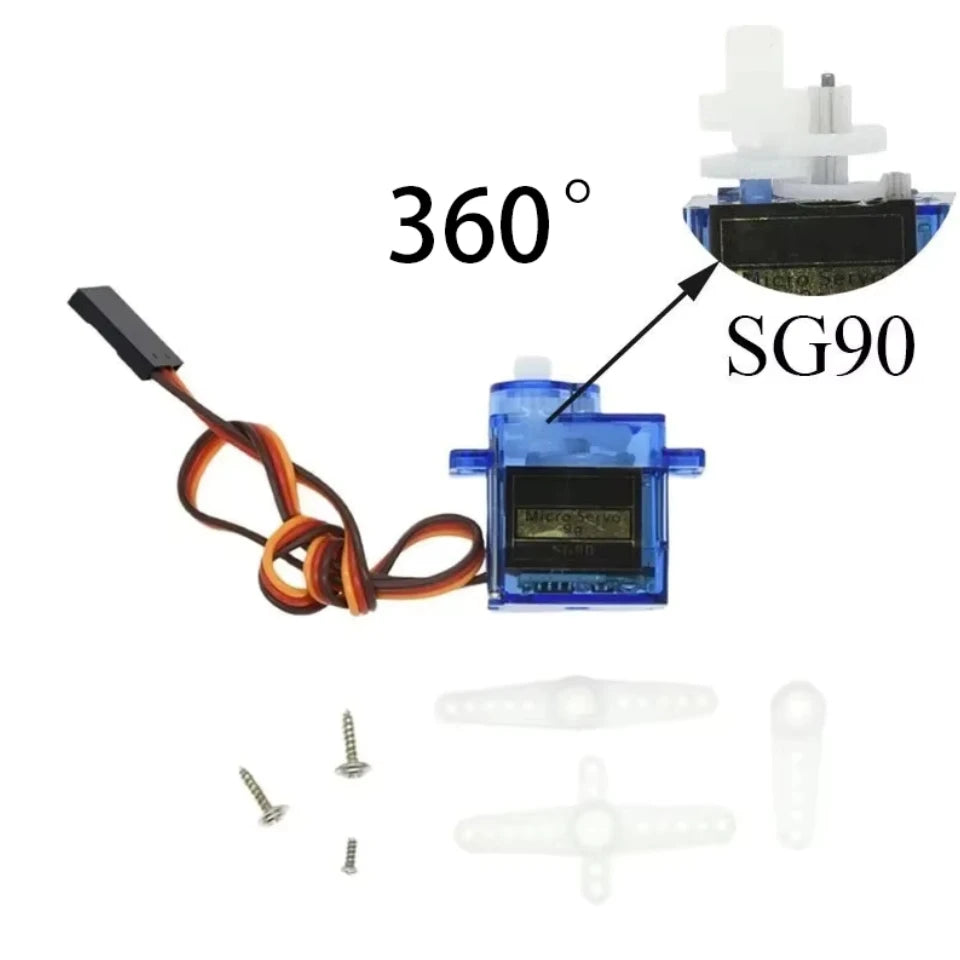 1PCS SG90 9G Micro Servo Servo Motor for RC Planes Robot Arm 180°/360° Fixed-Wing Servo Motor Control for Airplane Helicopter