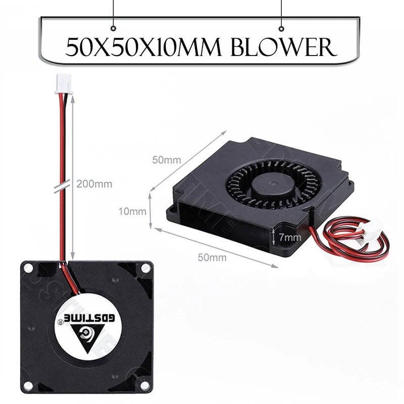 Gdstime 4010 24V Blower 12V 5V Cooler Fan 5015 Radial Fan 50x15MM Turbine Cooling Fan 30MM Micro Fan for 3D Printer Part Cooling
