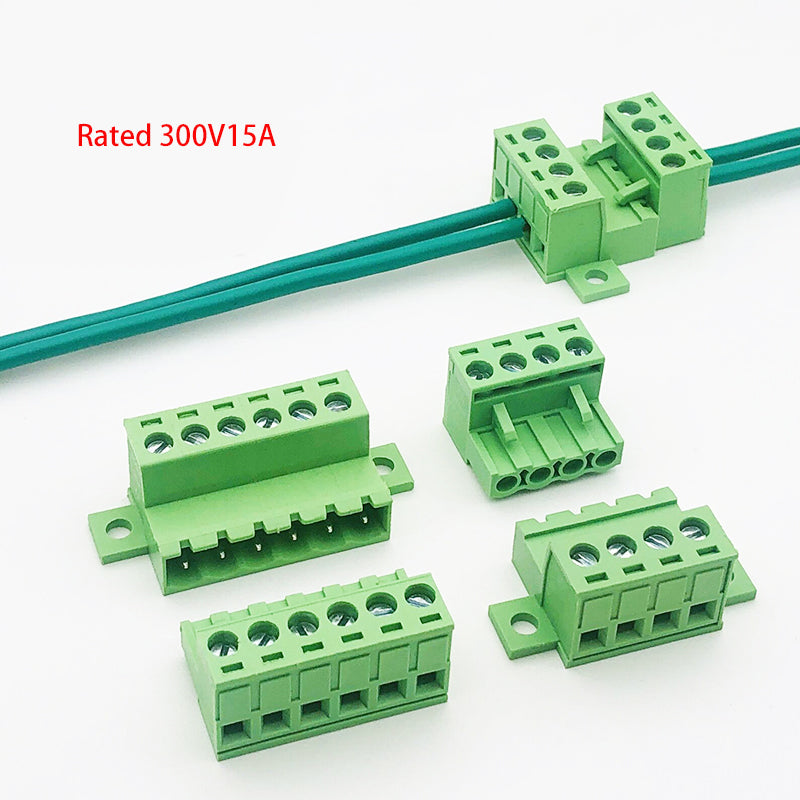 10Pairs 2EDG/15EDGRKC-5.08mm Female Male Aerial Butt Weld with PCB Lock 2P-24P Plugin Screw Wire Cable Terminal Block Connector