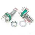 20PCS RK097 Potentiometer Vertical Single Link  B2K 5K 10K 20K 50K 100K 500K 1M Ohm 15mm Gearless 3Pin