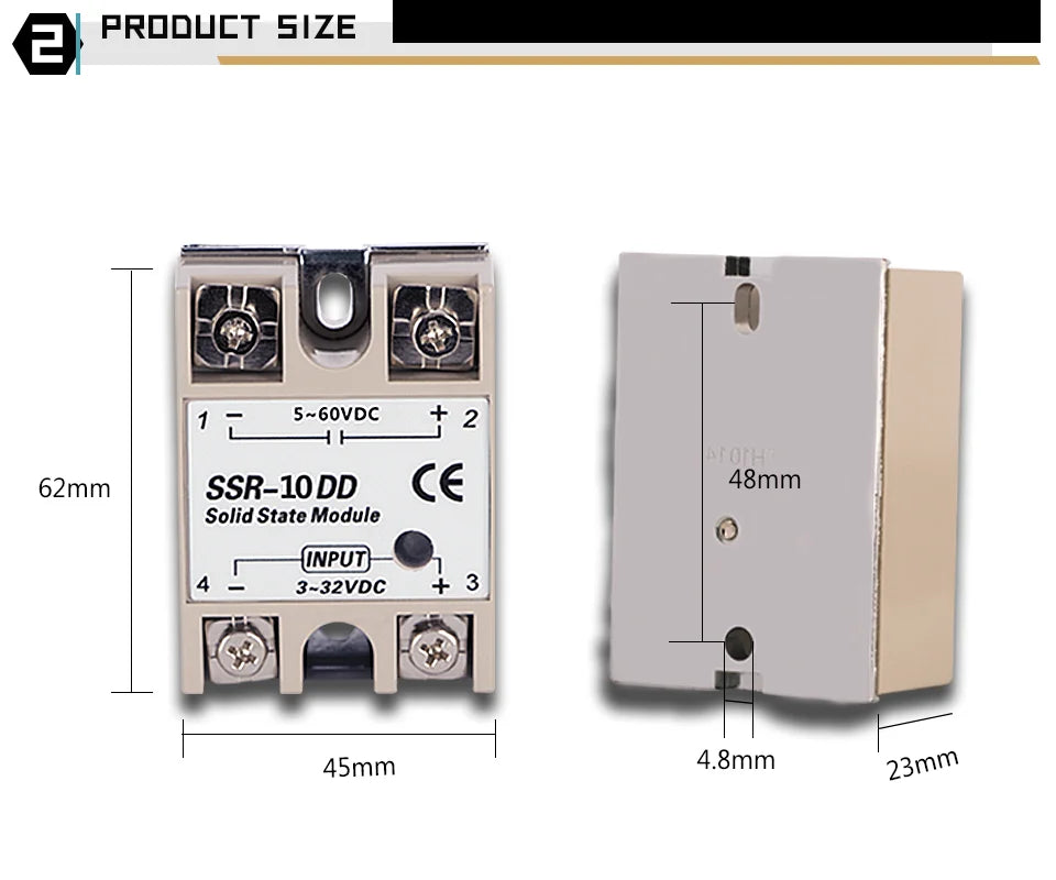 Rele 12V Relay Solid State SSR Module 5V 24Vdc Voltage 24V Relè Switch Relé 12 V 3V Reley Contactor Heatsink 40 DD 10A 40A DC