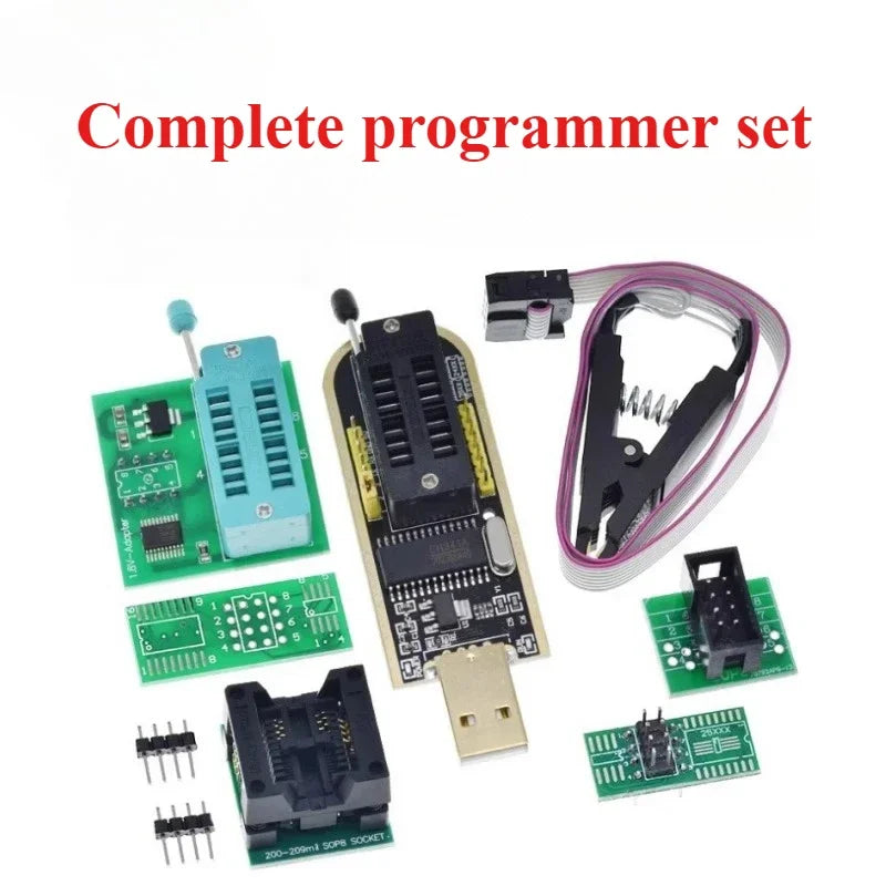 1PCS  CH341A CH341B 24 25 Series EEPROM Flash BIOS USB Programmer Module SOIC8 SOP8 Test Clip For EEPROM 93CXX / 25CXX / 24CXX