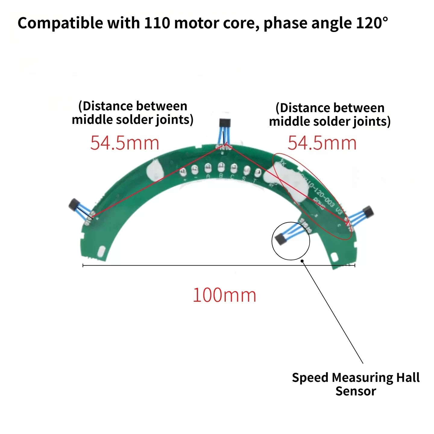 E-Bike Brushless Motor Hall Sensor Board LDX92-120X LDX110-120 14 Inch Motor Hall Signal Sensor Electric Bicycle Replacement