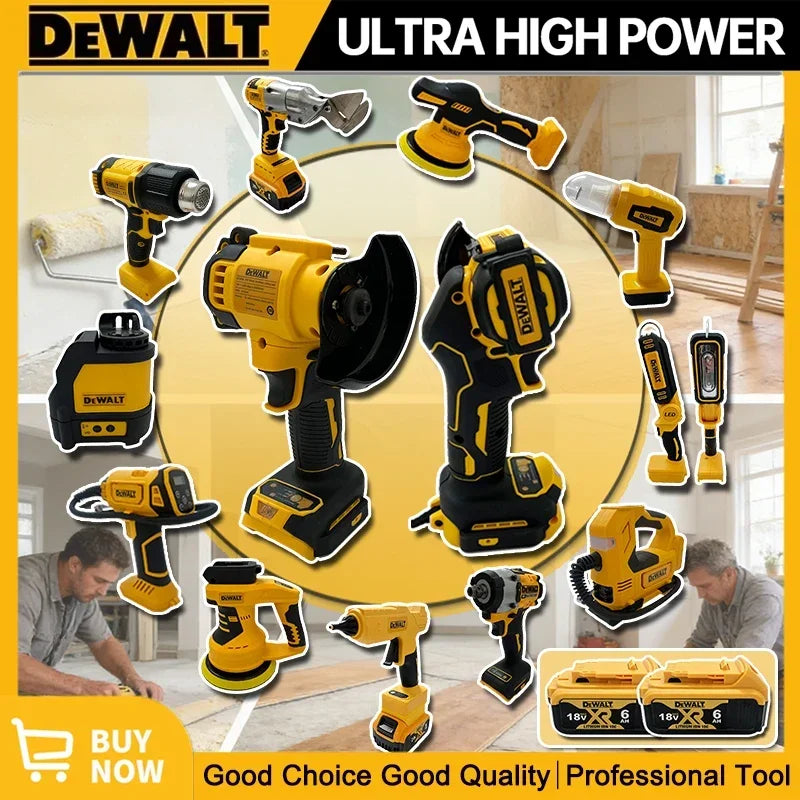 DeWalt Multifunctional Power Tools Cordless Brushless Angle Grinder Cutter Electric Wrench Polisher Air Pump Heat Gun for 18v