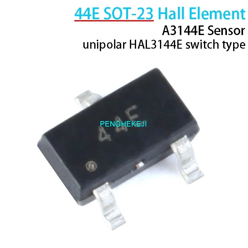 10PCS 44E SOT-23 Hall element A3144E sensor unipolar HAL3144E switch type