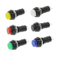 6PCS PBS-11A PBS-11B 12mm self-locking / Self-reset Plastic Push Button Switch Latching Momentary Switchs 3A 250V AC 2PIN 6Color