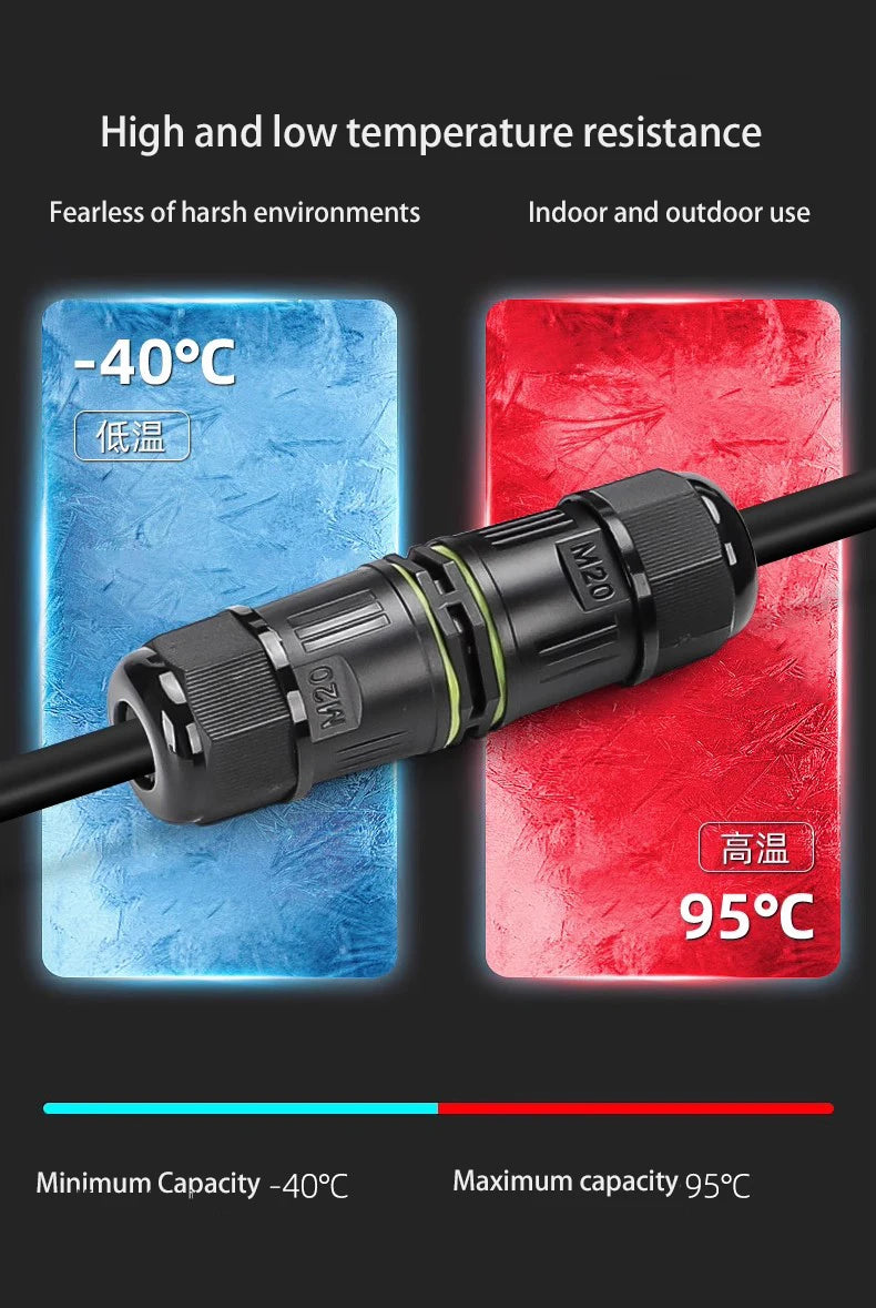 IP68 Waterproof Connector 2/3/4/5 Pin Screw Wiring Terminal Adapter For LED Light Electric Wire Connector Outdoor Junction Box