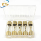 5PCS 10*38MM Gold Plated Glass AGU Fuse Fuses Pack Car Audio Amp Amplifier 10A 15A 20A 25A 30A 40A 50A 60A 70A 80A 100A Car Fuse