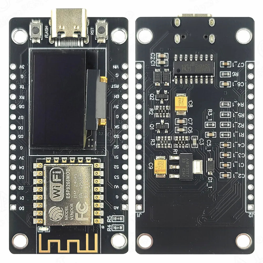 ESP8266 ESP-12F WiFi Module with 0.96 Inch OLED Display NodeMCU Internet of Things TYPE-C USB CH340C Serial 30Pin ESP 12F