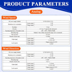 60m/s Weather Station Outdoor 3 Cup Anemometer Sensor Polycarbon Fiber Wind Speed Wind Direction Sensor Output RS485 4-20MA 0-5V