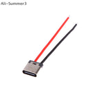10Pcs Micro USB Type-C 2Pin Horizontal 2P Simple Soldered Female Plug-in Board Quick Charging Connector